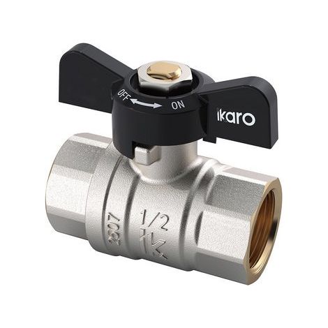 VALVOLA A SFERA IKARO FF CON FARFALLA 1/2" DN 15 PN 50