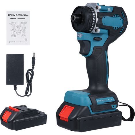 Cordless electric drill/driver with 21V lithium battery, 55Nm of torque, suitable for installing household appliances, furniture and repairing electronics (1/5)