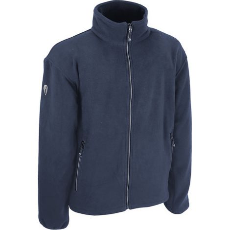 Veste Polaire de Travail Double Polyester 330-350 g/m2 Bleue Marine - Fermeture Zip - Poches Zippees - Taille S
