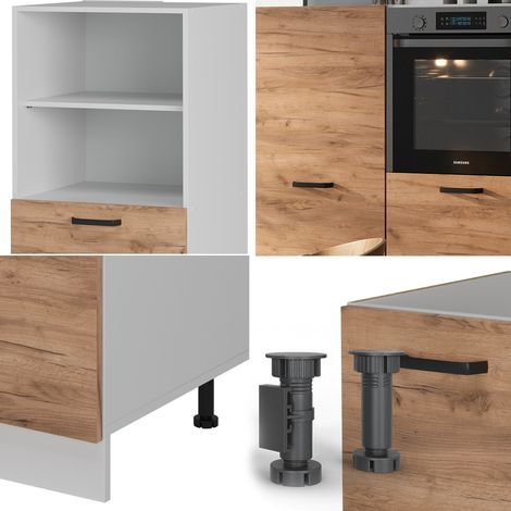 Bloc cuisine R-Line, Chêne doré/blanc, 180cm sans PT, Vicco