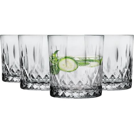 Ensemble de verres à whisky Rhum Gin Bourbon Verres à cocktail Coffret cadeau d'anniversaire pour hommes amateurs de whisky Accessoires d'alcool Gris 4 x 280 ML (1/3)