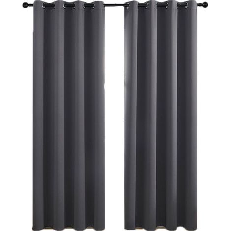 Rideaux occultants 106x160cm – chambre/salon – polyester gris (1/5)