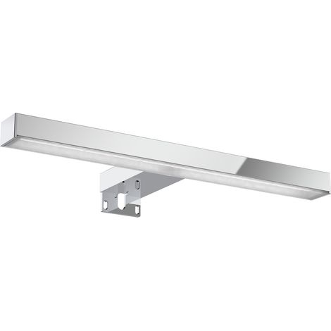 Roca – Applique murale LED 7W IP44 – Métal brillant – Installation suspendue au miroir – Pour salle de bain humide (1/2)