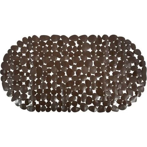Tapis Fond de Baignoire PVC Galets 100% PVC sans Phtalates 68 x 35 cm Chocolat Surface Antidérapante pour Sécurité et Confort Facile d'entretien (1/5)