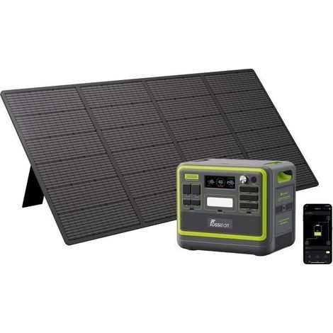 FOSSiBOT F2400 Generatore Elettrico Portatile + 400W Pannello Solare, 2048Wh 4800W Picco Stazione Elettrica, LiFePO4 Centrale Elettrica