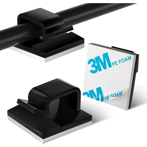 Abrazaderas para cables - 100 unidades - autoadhesivas - negras (1/5)