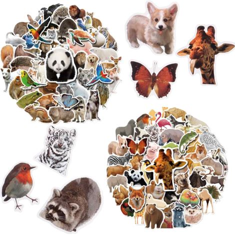 Autocollants Animaux - 100 Pièces - Imperméables - Pour Valises Skateboards Ordinateurs Bouteilles - Enfant (1/5)
