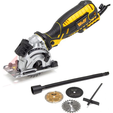 Plunge Mini Circular Saw Wolf 89mm 705w with Sure Grip and Laser Guide (1/5)