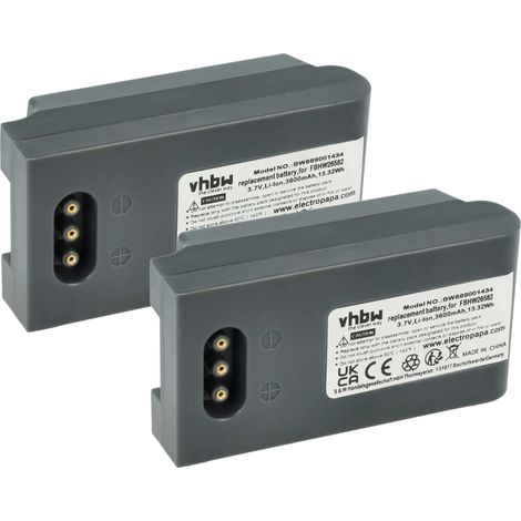vhbw 2x Battery Replacement for Höft & Wessel FBHW26582 for Mobile Computer PDA Scanner (3600 mAh, 3.7 V, Li-Ion) (1/4)