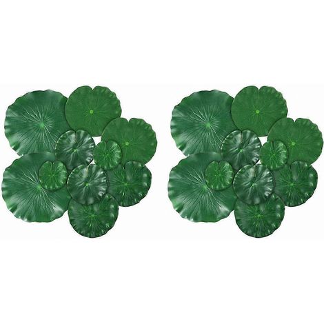 Lot de 20 feuilles artificielles flottantes assorties pour bassin, convenant à la décoration de piscines et de jardins. (1/5)