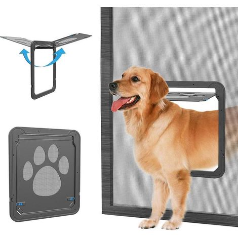 Chatiere pour Moustiquaire Facile à Installer La Liberté de Chien Verrouillable Moustiquaire de Porte pour Moyen/Grand Chien (1/5)