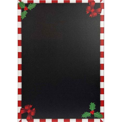 Ardoise PVC noire avec décorations de Noël format A4