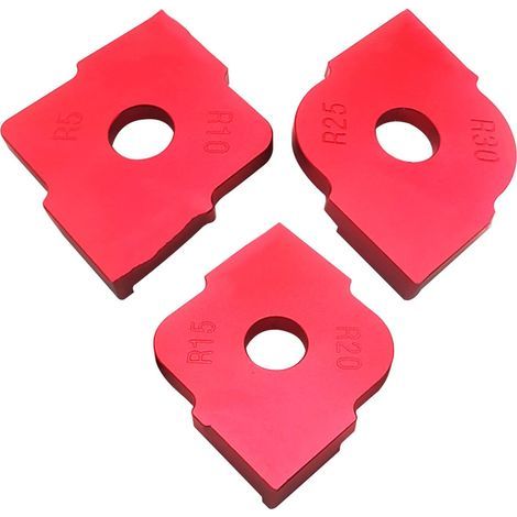 Set di 3 dime per fresatrice in lega di alluminio R5/R10+R15/R20+R25/R30 per la lavorazione del legno. (1/5)