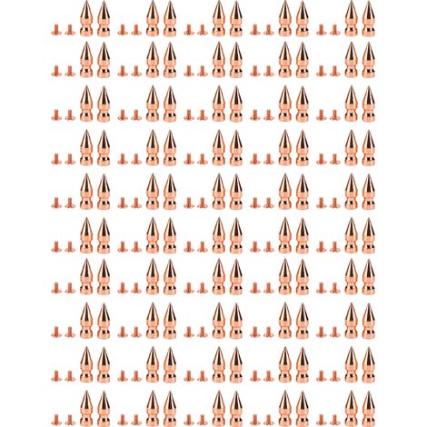Lot de 100 Clous Rivets en Métal Doré Rose 9x25mm, Pointes Rock à Visser Sans Bavure pour Vêtements DIY (1/5)
