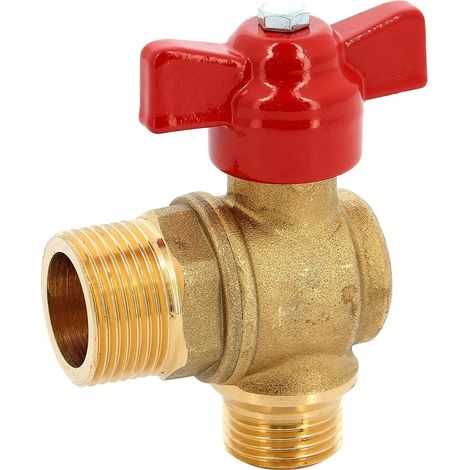 Vanne d'arrêt équerre à visser, manette papillon, double mâle 3/4'' (20/27) - Sferaco