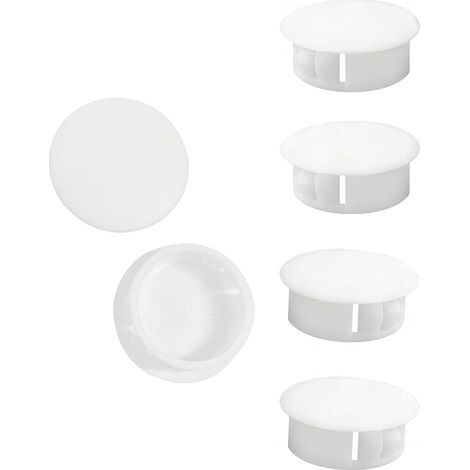 10 Pièces 35mm Bouchons en Plastique Rond, Cache Trou Meuble, Blanc, Bouchon de Trou de Percage pour Verrouillage Trou Meubles