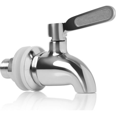 Robinet de rechange en acier inoxydable 304, pour distributeur de boissons, jus, boissons fraîches, vin, pour un usage domestique et lors de fêtes (finition polie) (1/5)
