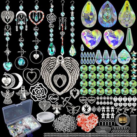 500 Pièces Kits de Fabrication de Attrape-Soleil,DIY Cristal Suncatchers,Pendentif Cristal à Suspendre Attrape-Lumière,pour décoration de fenêtre,décoration de jardin,avec crochet de suspension (1/5)