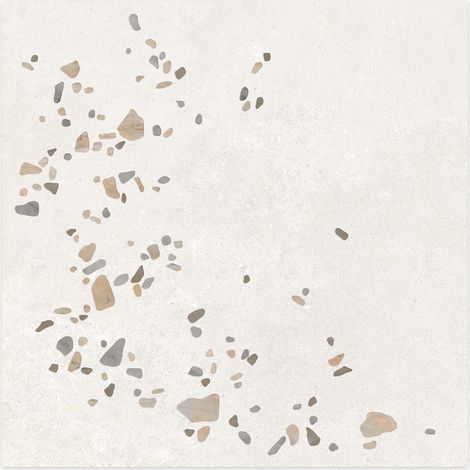 Carrelage effet Terrazzo Blanc Grisé 90x90x0,9 cm Alvior - Sol et mur intérieur (vendu par carton de 1,62 m²) - RO'MA CARRELAGE