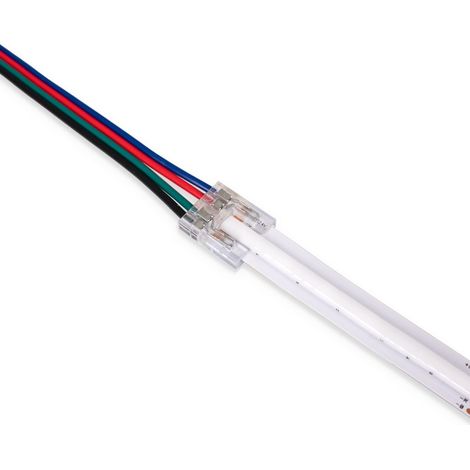 Conector Tira LED COB A Fuente De Alimentación - RGB - 12mm - - Blanco Cálido