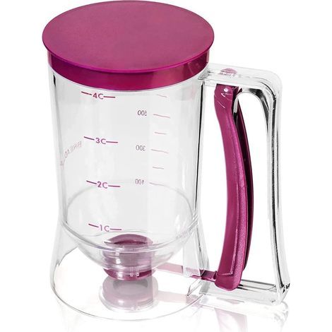 Distributeur manuel de pâte à crêpes 900 ml, idéal pour les cupcakes et les crêpes, outil indispensable en cuisine [Violet] (1/5)