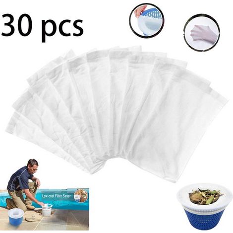 30 piezas, Cubiertas para residuos de piscina, Protectores contra polvo y suciedad para filtros de piscina, Blanco, Para eliminar la suciedad (1/5)