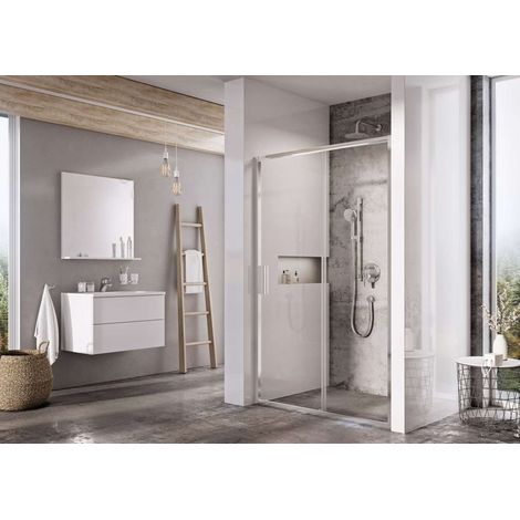 Ravak Blix - Puerta de ducha estrecha BLSDP2-110, 108-111 cm, aluminio brillante/vidrio transparente X0PMD0C00Z1 (1/3)