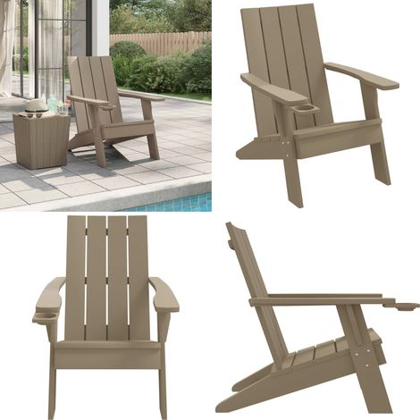 Chaise de jardin Adirondack marron clair 75x88,5x89,5 cm PP - Chaises De Jardin - Chaises Adirondack - Mobilier De Jardin - Chaise Extérieure - Fauteuil De Jardin - Home & Living (1/5)