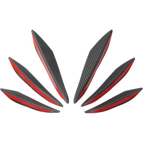 Lot de 6 ailerons de pare-chocs avant style fibre de carbone, ailerons latéraux décoratifs, spoiler de carrosserie universel (1/5)
