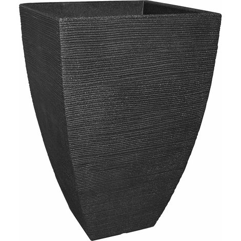 Rillentopf quad 40 cm H 60 cm anthrazit