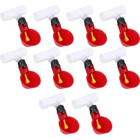 10 Automatic Waterers, Sturdy Plastic, Water Cup, For Chickens and Poultry (1/5)