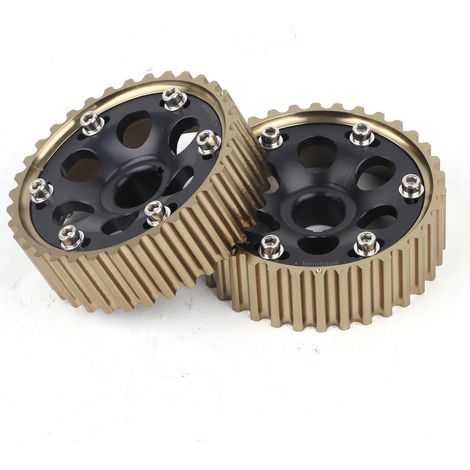 Paar Aluminium-Nockenwellen für Honda Integra Civic B16A/B16B/B18C Motor, schwarzes Rennsport-Zahnradset (1/5)