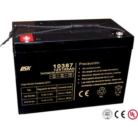 Bateria Plomo 12vdc 100h Gel Ciclo Profundo Solar Dsk 10387
