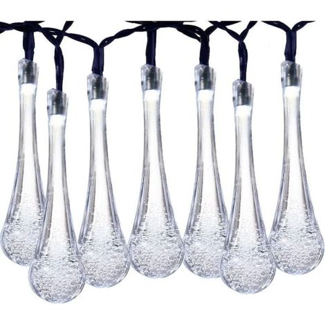 Guirlande lumineuse solaire LED étanche boule bulle pour jardin extérieur, blanc chaud, 6,5 m, 30 LED, 8 modes d'éclairage, déco de terrasse. (1/5)