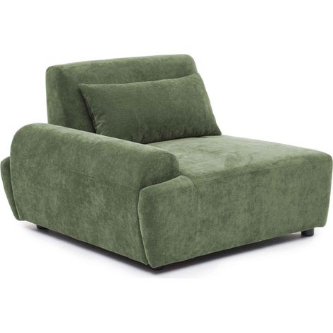 Fauteuil droit canapé modulable en tissu dossier ajustable 109 cm vert - Callisto