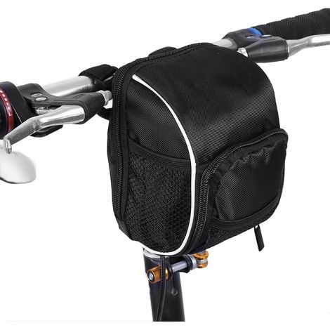 Borsa da bicicletta - Portafoglio da ciclista - Borsa da manubrio - Piccola borsa da manubrio - Borse da manubrio impermeabili - Tasca frontale per cestino da bicicletta (1/5)