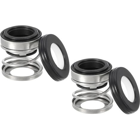 Kit de resorte de eje de repuesto para sello de eje mecánico de cerámica de carbono (paquete de 2, 108-14) para cilindro de aceite de bomba de agua, negro y plateado, 14 mm (0,55") (1/5)