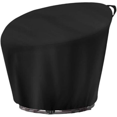 BUNTHAUS Housse de chaise imperméable en tissu Oxford 210D robuste avec cordon de serrage pour chaises en osier soucoupe œuf (noir, 120 x 46 x 89 cm) (1/4)
