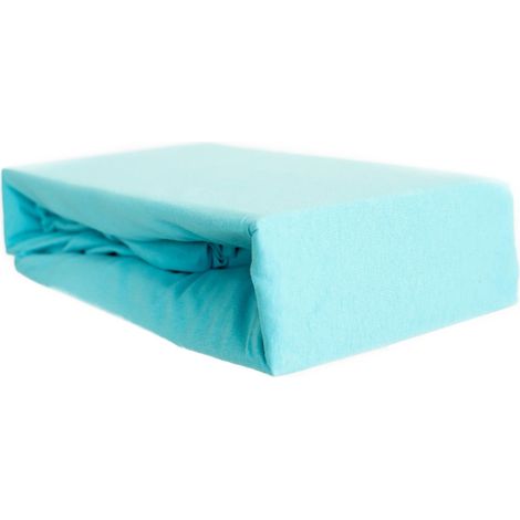 Jersey Spannbettlaken, 100% Baumwolle, 90-100x200 cm + 25 cm Rundumgummizug Petrol (1/5)