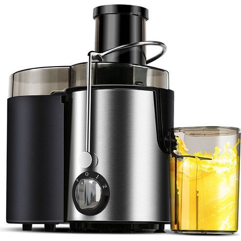 Centrifugeuse Extracteur de Jus, 400W Centrifugeuse Fruits et Legumes à 3 Vitesses, Bec Anti-goutte, Grand Bouche en Acier Inox, Sans BPA Pichet à Jus et Recette de Jus (1/5)