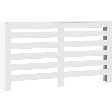 Cache-radiateur moderne avec étagère pratique 149 x 20 x 82 cm en bois d'ingénierie blanc (1/5)