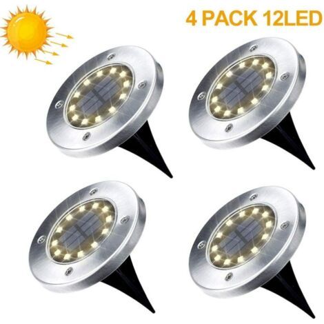 12 LED-Solar-Gartenleuchten für den Außenbereich, wasserdichte Solar-Gartenleuchten für Garten, Terrasse, Einfahrt und Rasen (1/2)