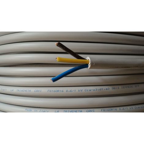 Cavi al metro cavo fg16or16 multipolare fg16 3 conduttori da 10mmq con giallo verde fg7-3gx10 fg16or16-3gx10