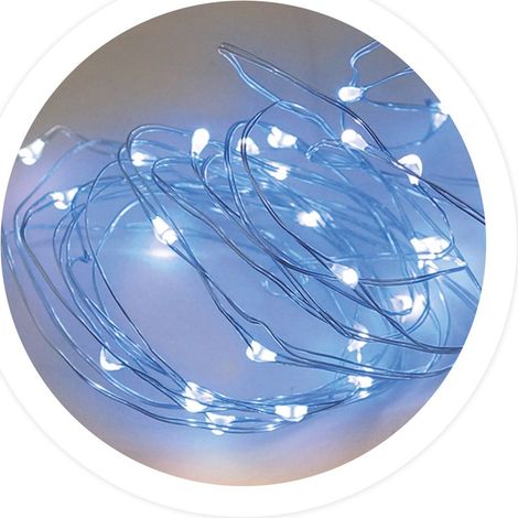 Ghirlanda di fili LED 1,9 M 2xAA Blu