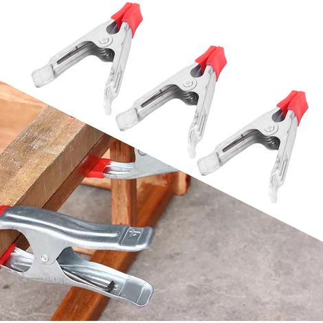 Serre-joint en A de 10 cm (4 pouces) pour le travail du bois, robuste et idéal pour fixer les tuyaux d'eau, les planches de bois et la pierre. Équipé de pinces à ressort. (1/5)