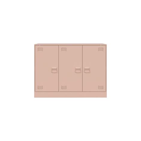 Meuble de rangement 3 portes en acier Lazard 99cm - Style Industriel-Rose clair (1/5)