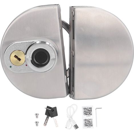 Serrure de Porte en Verre à Empreinte Digitale Intelligente Électronique pour Bureau Maison Batterie au Lithium 3.7V (1/4)