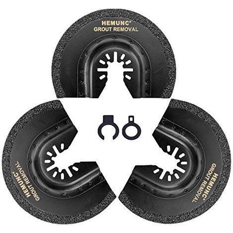 Lot de 3 lames scie segment en métal dur pour enlever les joints carrelage 1/16 - (1/5)