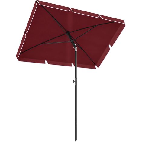 Parasol de terrasse rectangulaire en aluminium 2 x 1,3 x 2,5 m avec fonction d'inclinaison, couleur rouge bordeaux (1/5)
