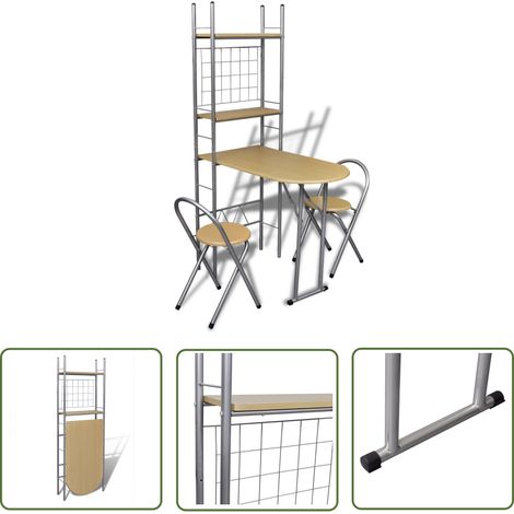 Frühstückstisch einklappbarer Küchentisch mit 2 Stühlen - Esstisch - Klappbarer Tisch - Küchenmöbel - Frühstückset - Kleiner Esstisch (1/5)
